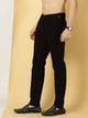 Black Smart Slim Fit Pure Cotton Mid-Rise Chinos Trouser For Men