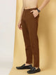 Brown Smart Slim Fit Pure Cotton Mid-Rise Chinos Trouser For Men