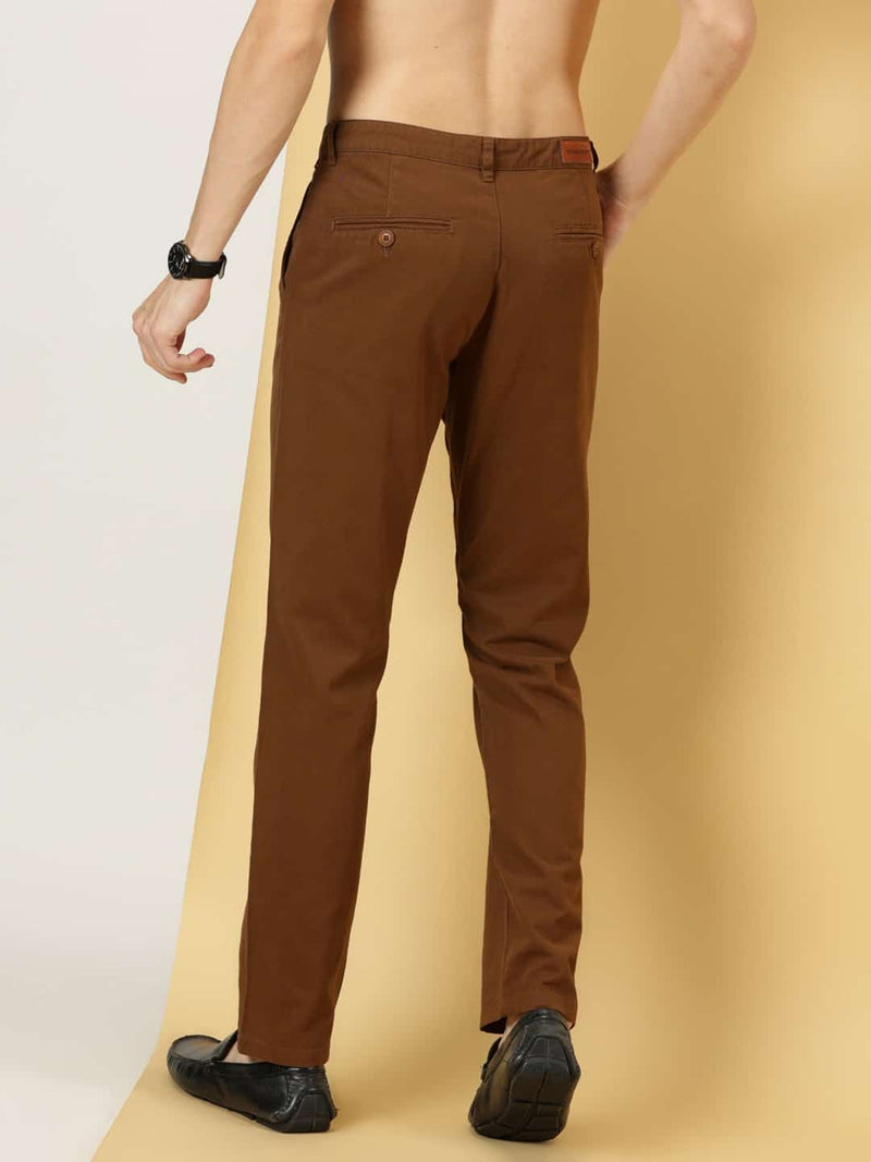 Thomas Scott Men Smart Slim Fit Pure Cotton Mid-Rise Chinos Trousers