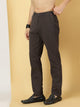 Grey Smart Slim Fit Pure Cotton Mid-Rise Chinos Trouser For Men