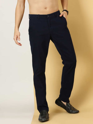 Thomas Scott Men Smart Slim Fit Pure Cotton Mid-Rise Chinos Trousers