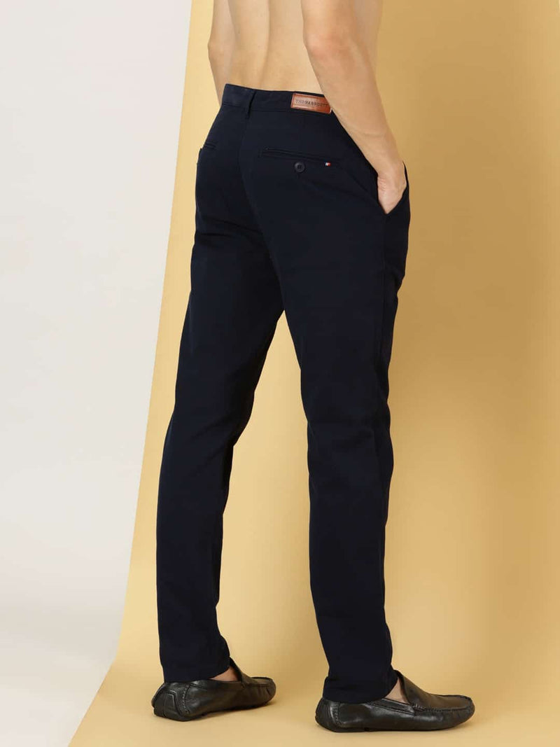 Thomas Scott Men Smart Slim Fit Pure Cotton Mid-Rise Chinos Trousers