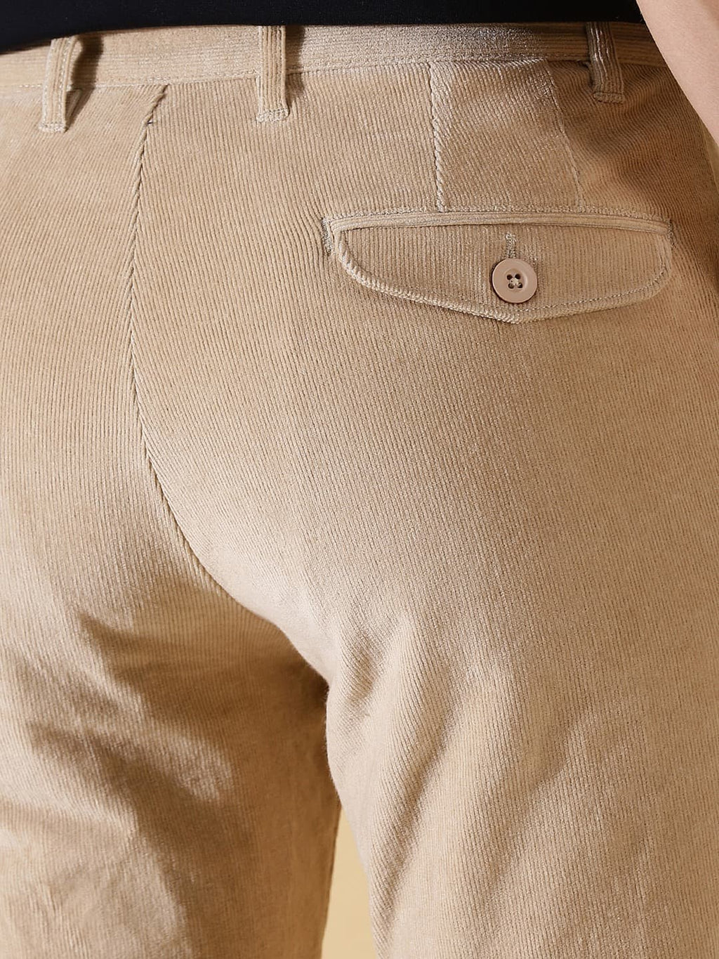 Thomas Scott Men Textured Smart Slim Fit Easy Wash Corduroy Chinos