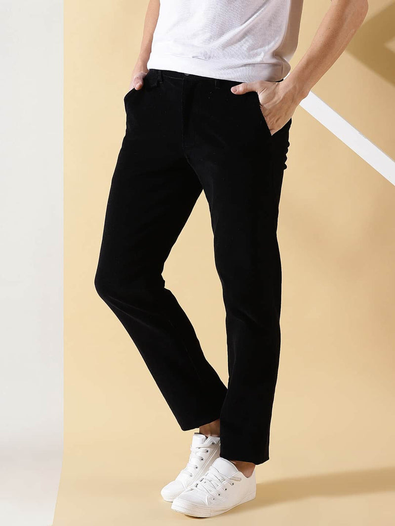 Thomas Scott Men Smart Slim Fit Easy Wash Corduroy Cotton Chinos