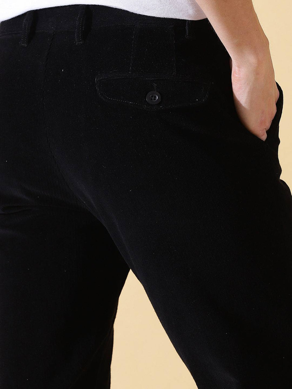 Thomas Scott Men Smart Slim Fit Easy Wash Corduroy Cotton Chinos