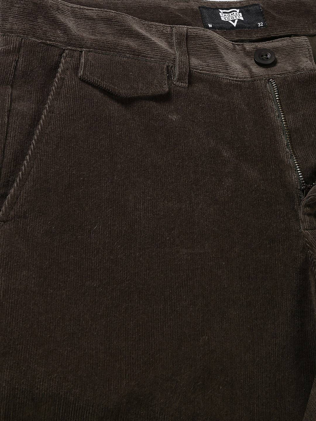 Thomas Scott Men Textured Smart Slim Fit Easy Wash Corduroy Chinos Trousers