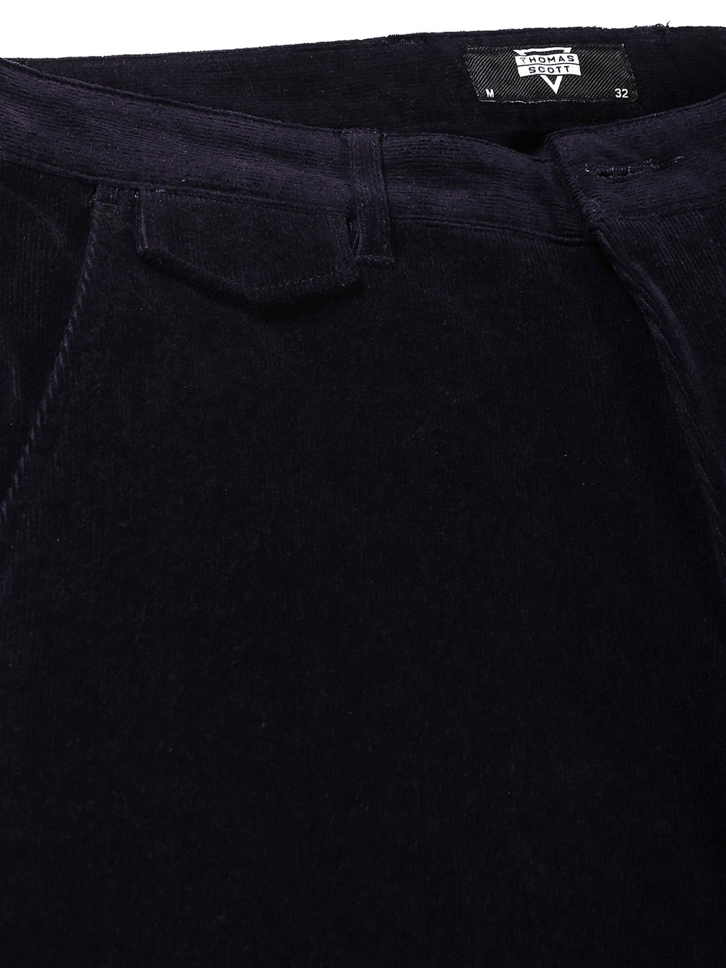 Thomas Scott Men Smart Slim Fit Easy Wash Corduroy Chinos Trousers