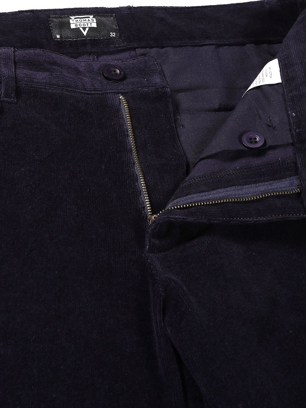 Thomas Scott Men Smart Slim Fit Easy Wash Corduroy Chinos Trousers