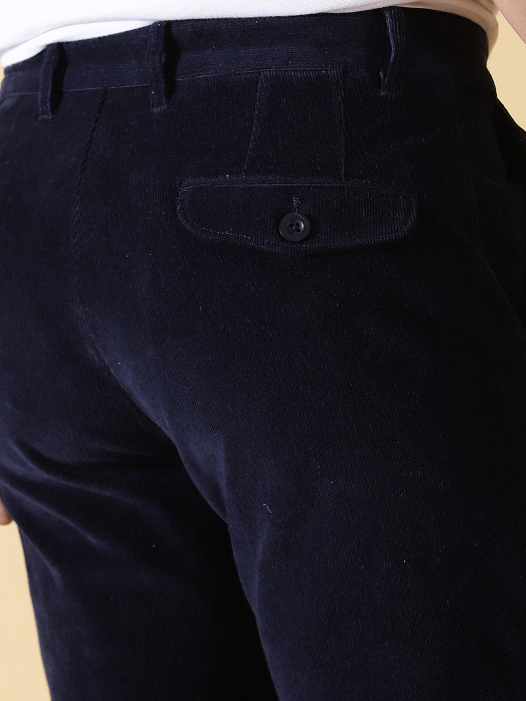 Thomas Scott Men Smart Slim Fit Easy Wash Corduroy Chinos Trousers
