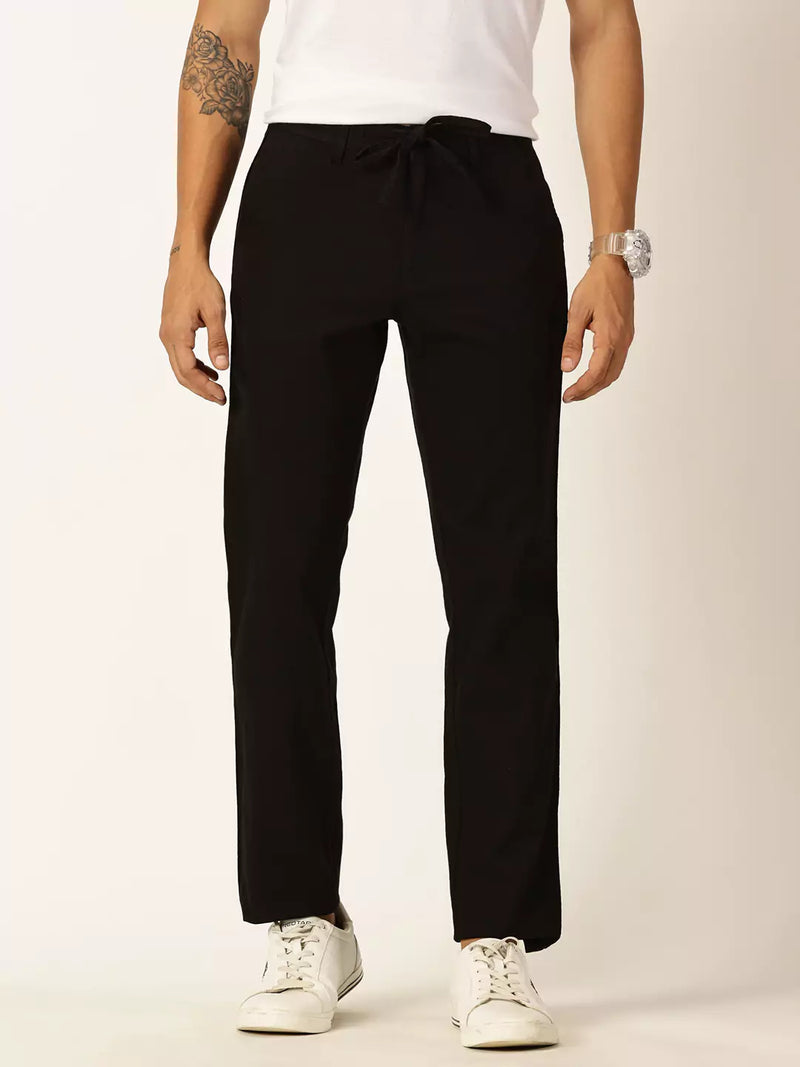Thomas Scott Men Textured Mid-Rise Smart Chinos Trousers