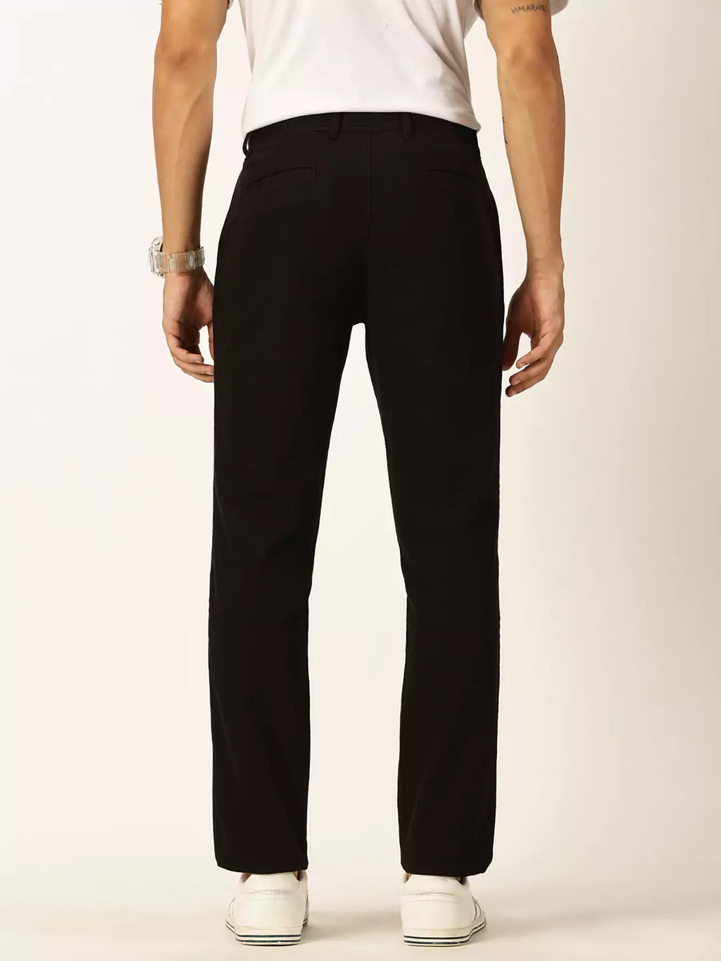 Thomas Scott Men Textured Mid-Rise Smart Chinos Trousers