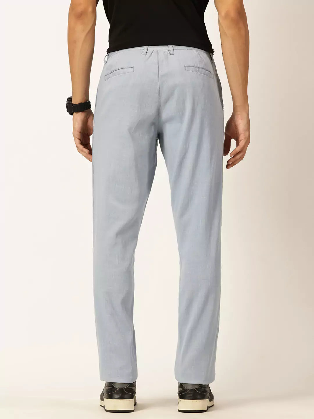 Thomas Scott Men Textured Mid-Rise Smart Chinos Trousers