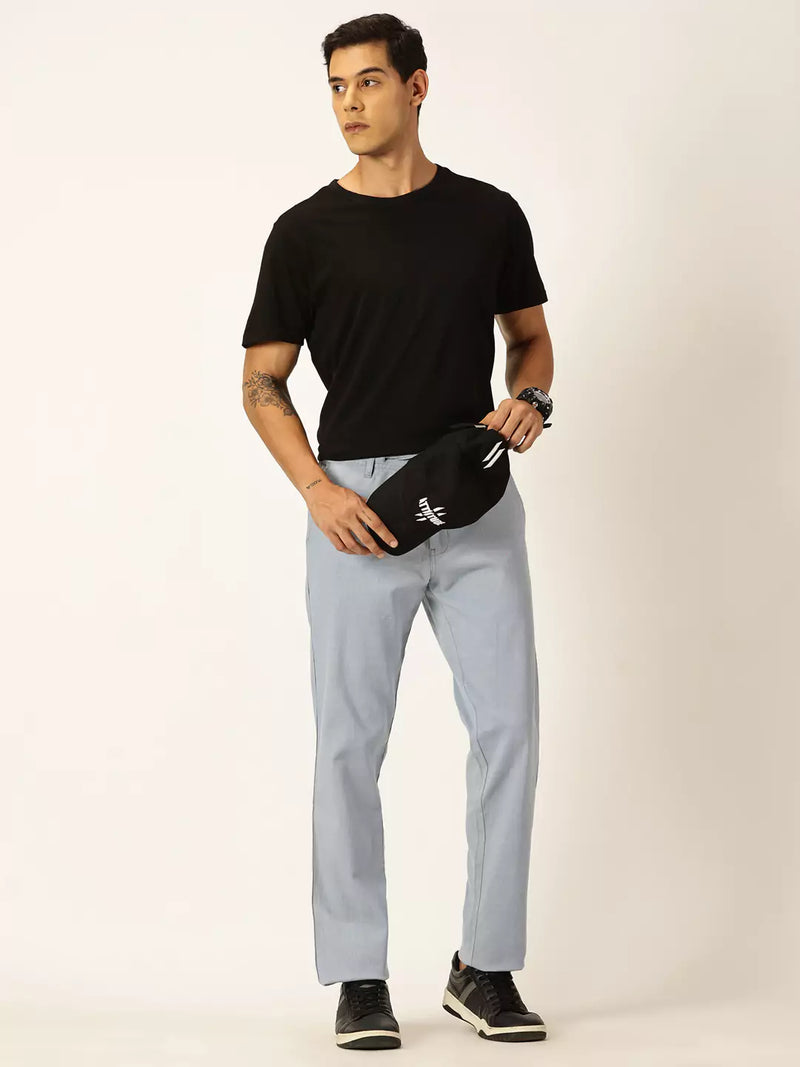 Thomas Scott Men Textured Mid-Rise Smart Chinos Trousers