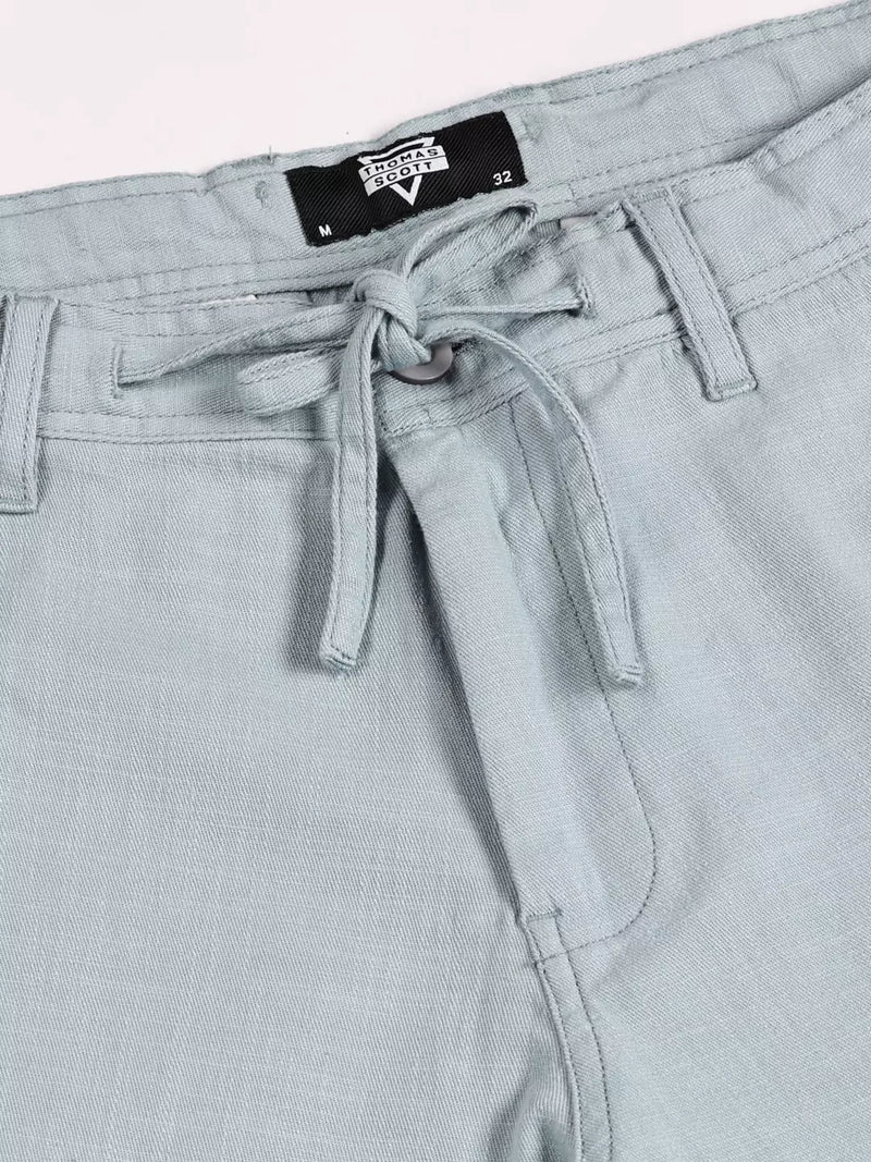 Thomas Scott Men Textured Mid-Rise Smart Chinos Trousers