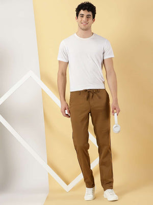 Thomas Scott Men Mid Rise Smart Linen Cotton Chino Trousers