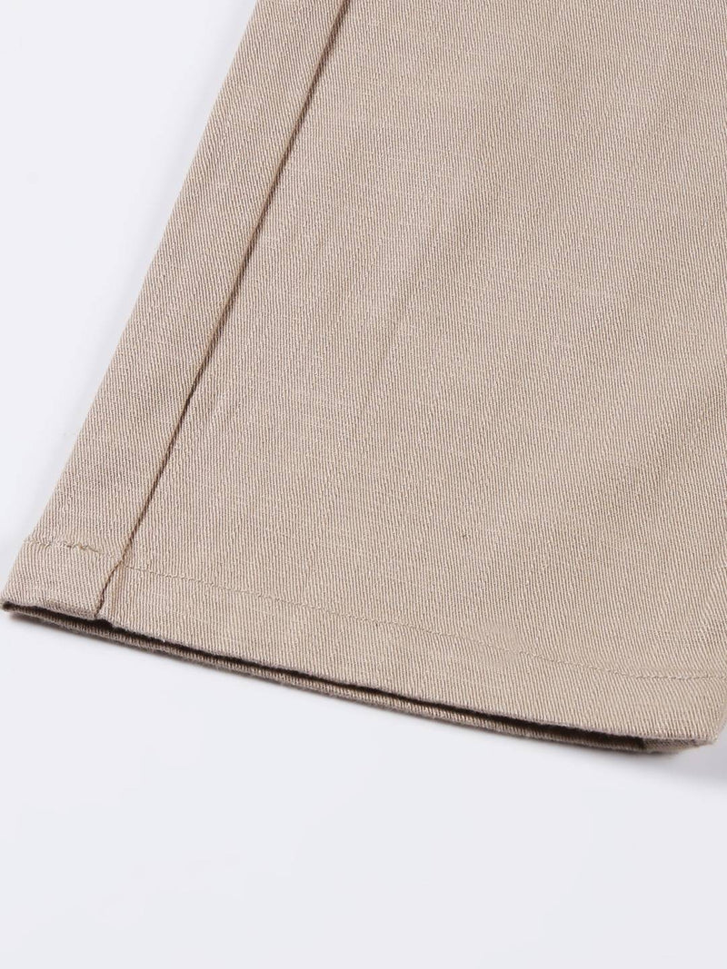 Thomas Scott Men Khaki Smart Linen Cotton Chinos Trousers