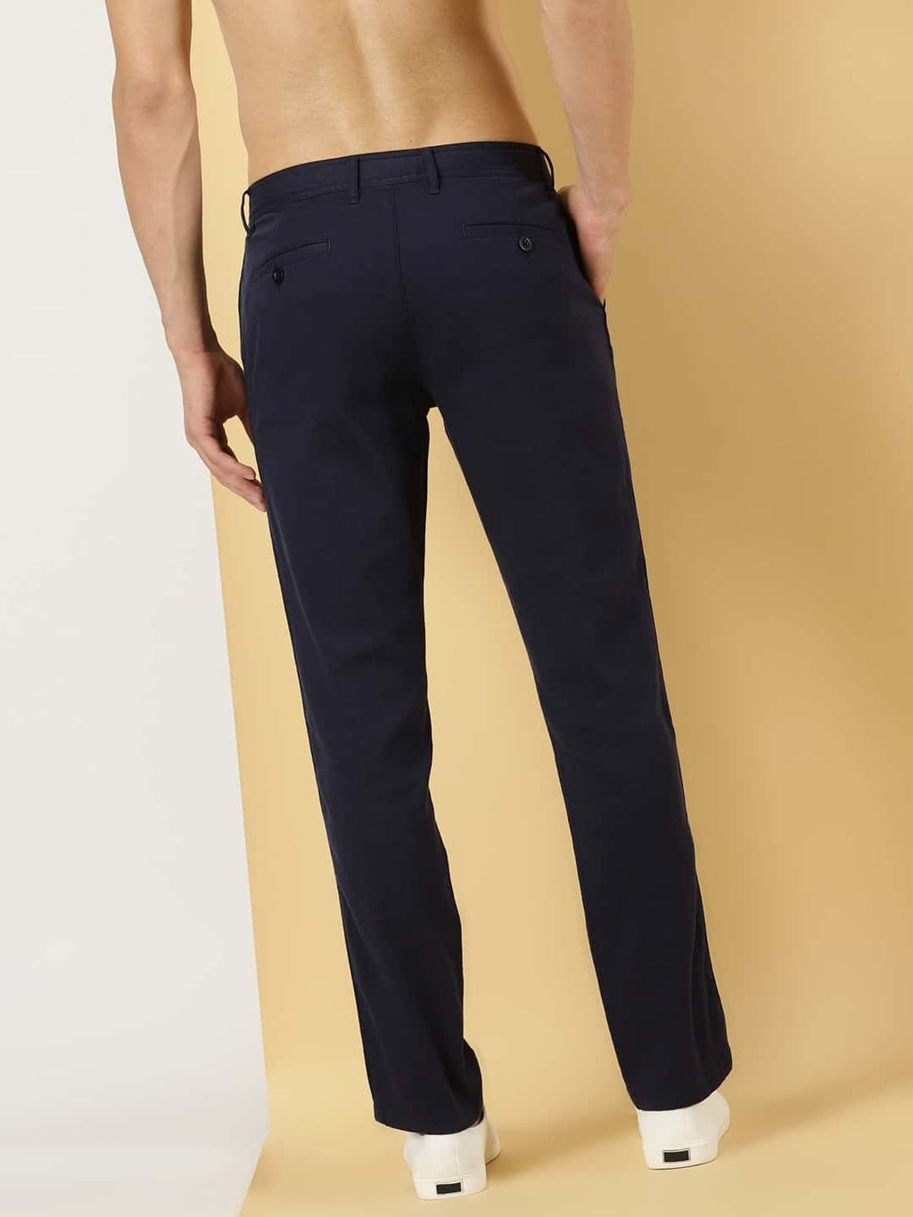 Thomas Scott Men Smart Mid Rise Linen Cotton Trouser