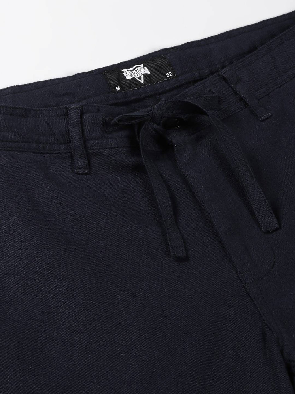 Thomas Scott Men Smart Mid Rise Linen Cotton Trouser