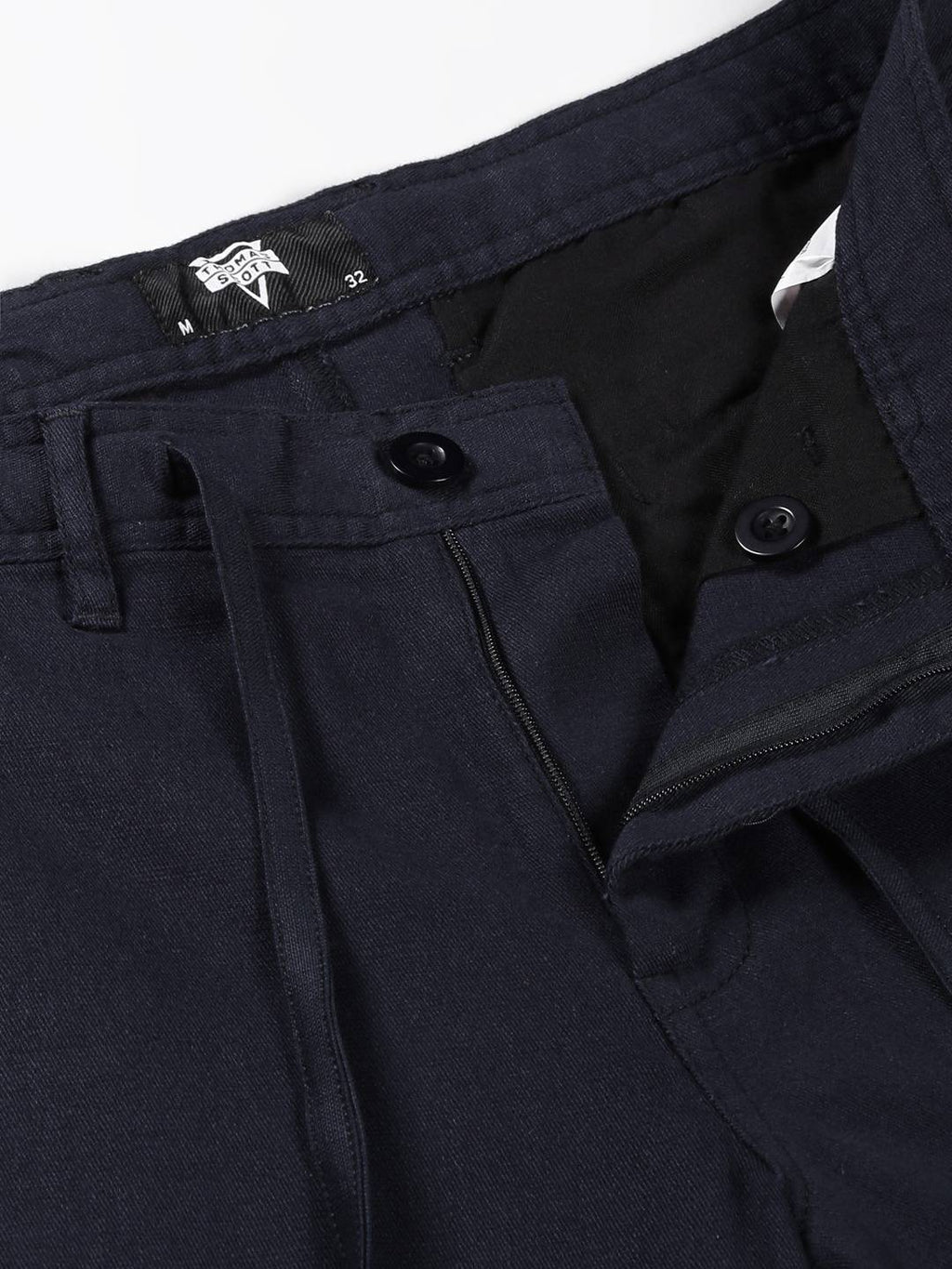 Thomas Scott Men Smart Mid Rise Linen Cotton Trouser