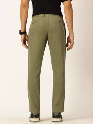 Thomas Scott Men Textured Mid-Rise Smart Chinos Trousers