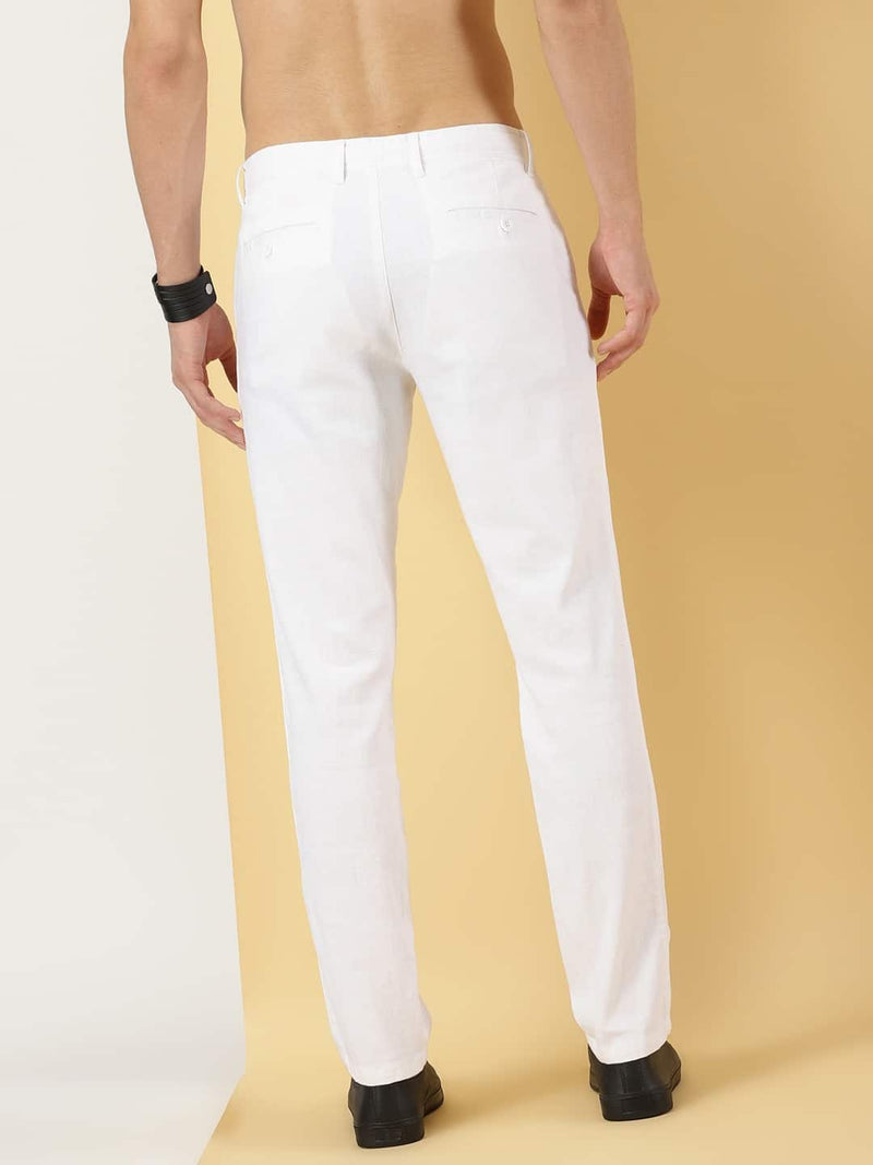 Thomas Scott Men Smart Linen Cotton Chinos Trousers