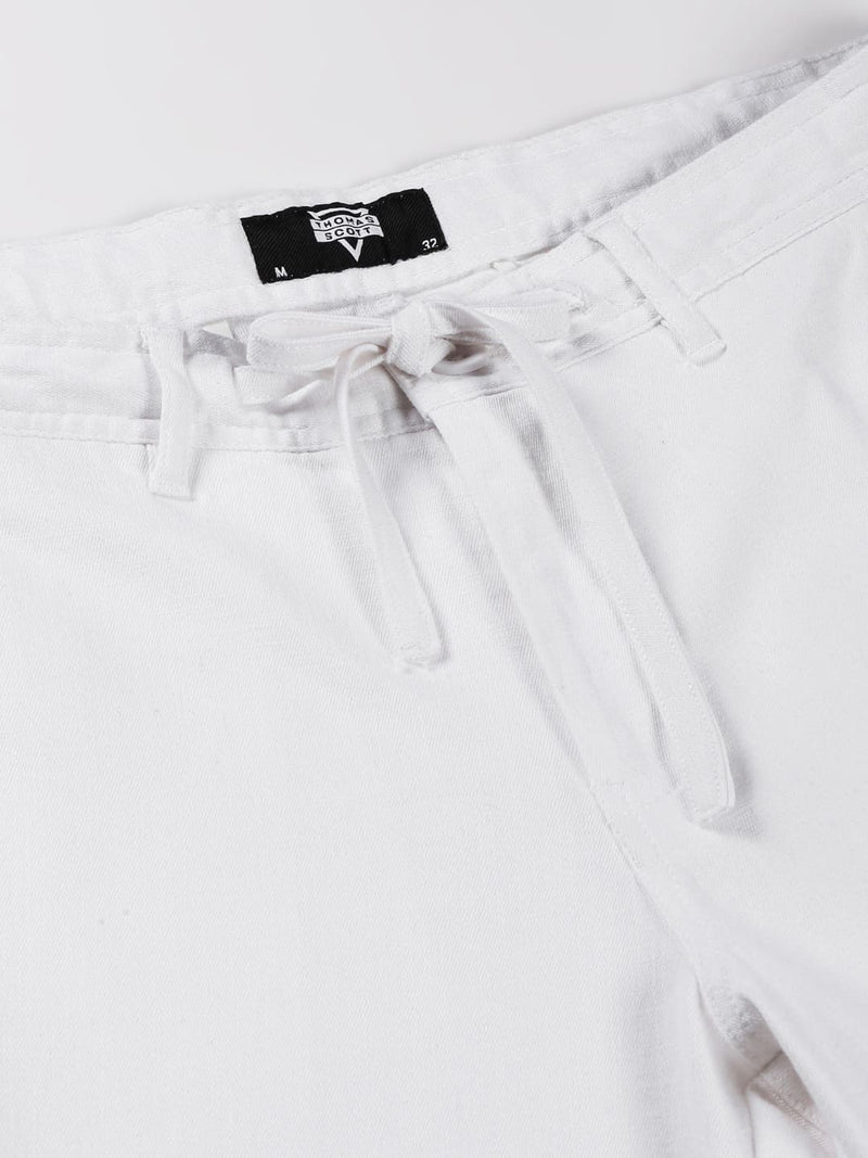 Thomas Scott Men Smart Linen Cotton Chinos Trousers