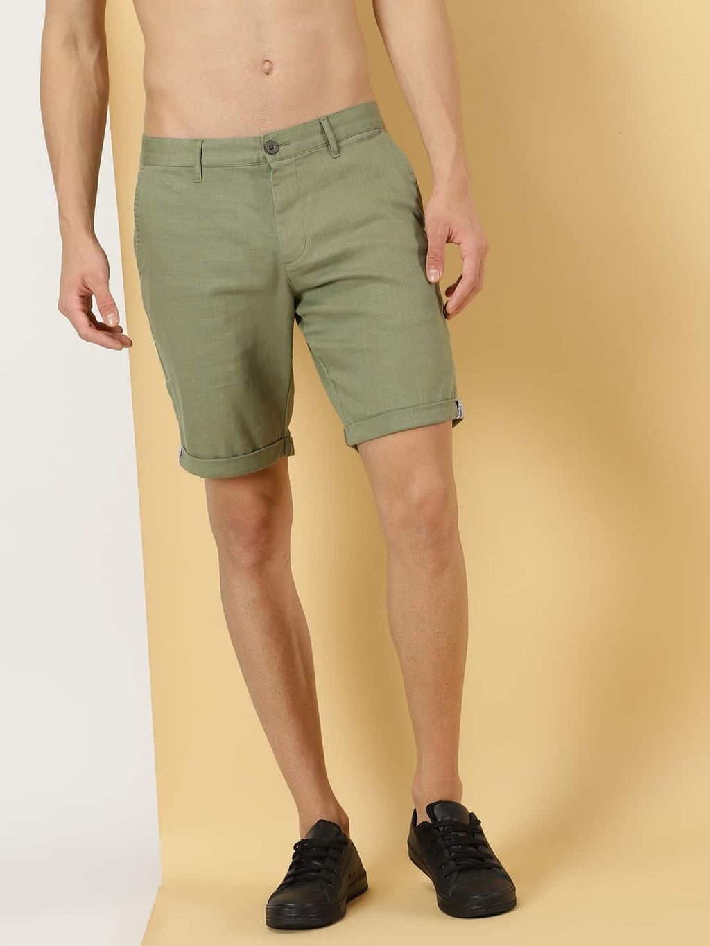 Thomas Scott Men Linen Cotton Slim Fit Shorts