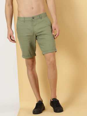 Thomas Scott Men Linen Cotton Slim Fit Shorts