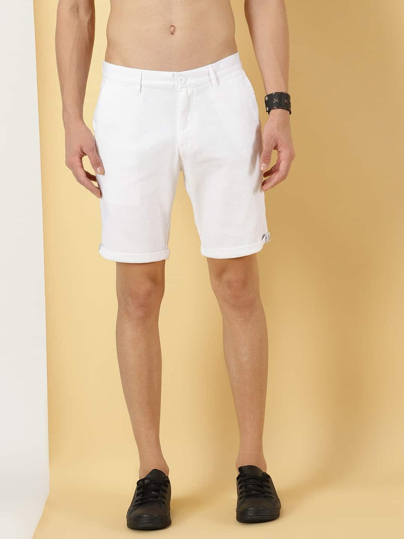 Thomas Scott Men Linen Cotton Slim Fit Shorts