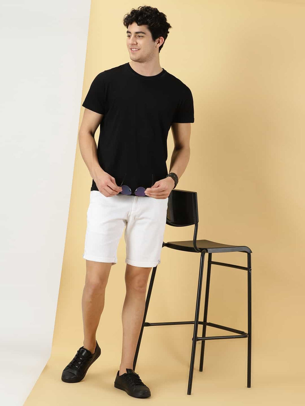 Thomas Scott Men Linen Cotton Slim Fit Shorts