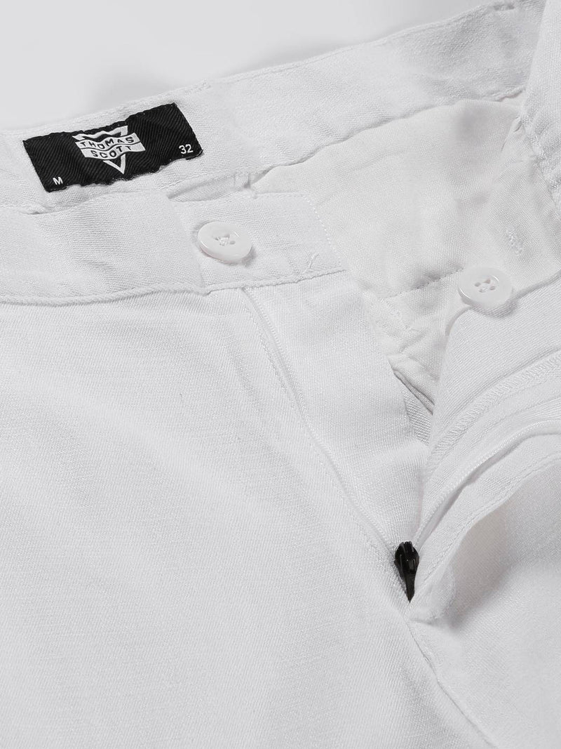 Thomas Scott Men Linen Cotton Slim Fit Shorts