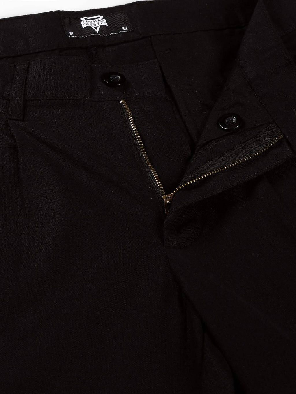 Thomas Scott Men Smart Linen Cotton Pleated Chino Trouser