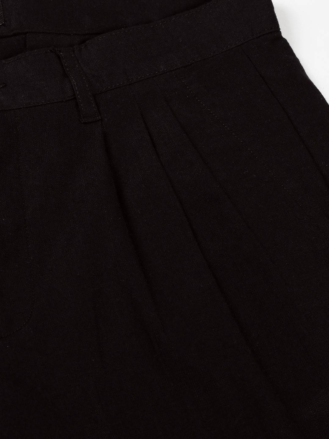 Thomas Scott Men Smart Linen Cotton Pleated Chino Trouser