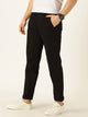 Black Smart Linen Cotton Pleated Chinos Trouser For Men