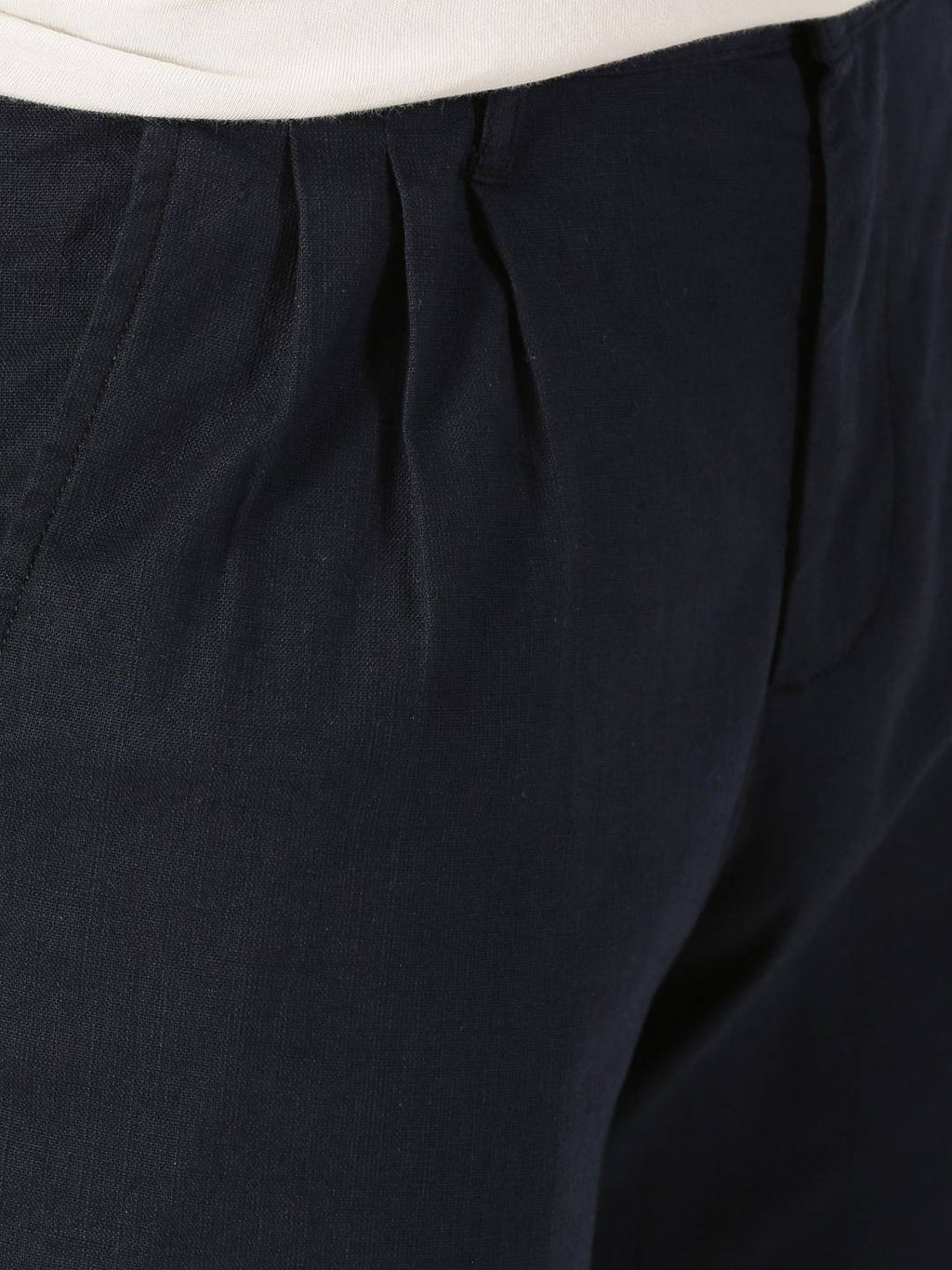 Thomas Scott Men Smart Linen Cotton Pleated Chino Trouser