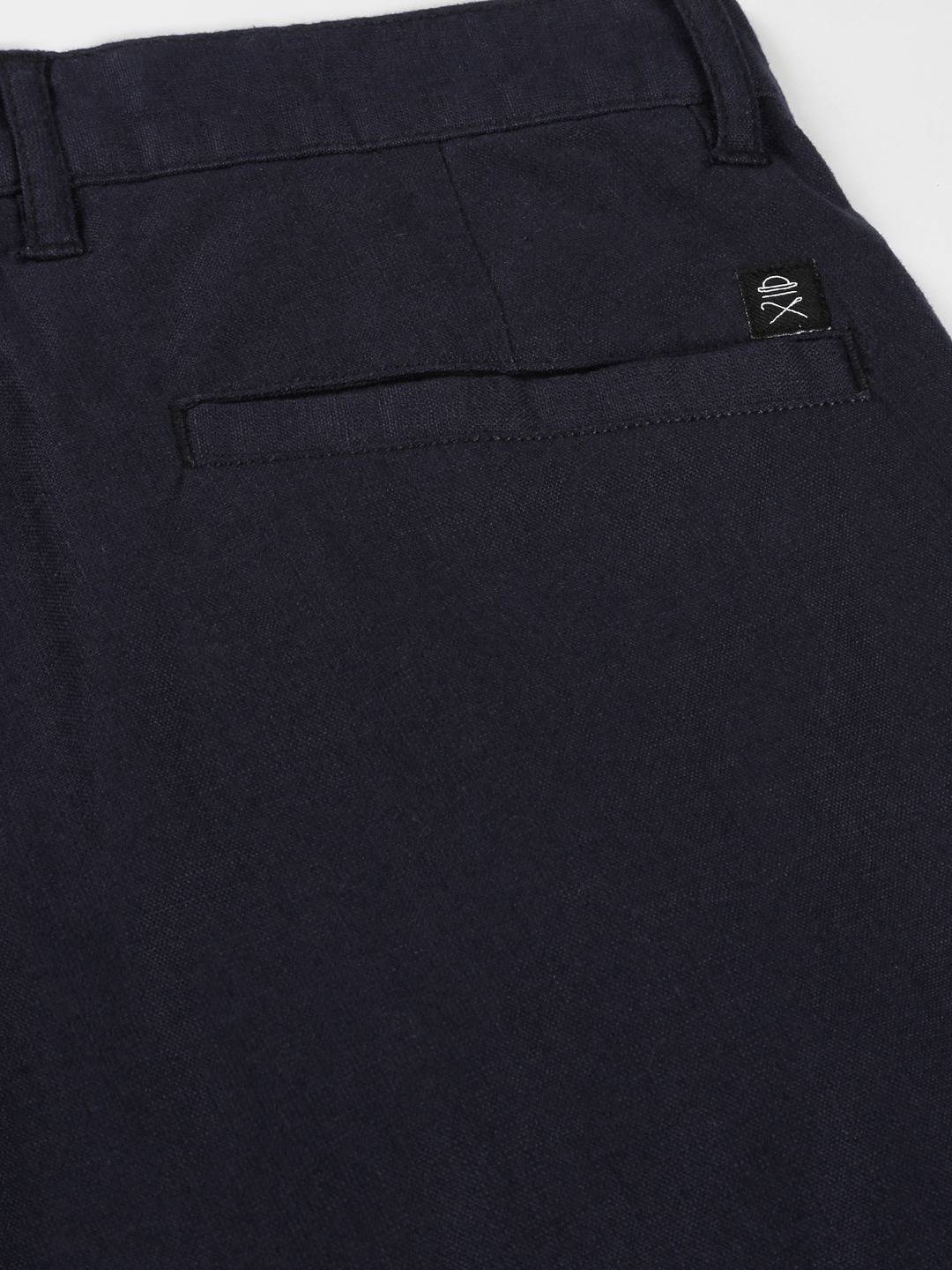 Thomas Scott Men Smart Linen Cotton Pleated Chino Trouser
