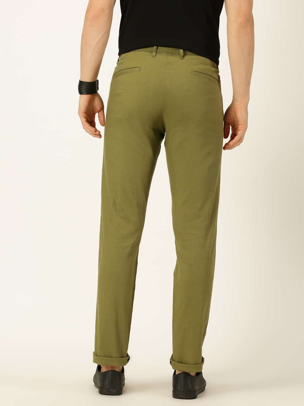 Thomas Scott Men Smart Linen Cotton Pleated Chino Trouser