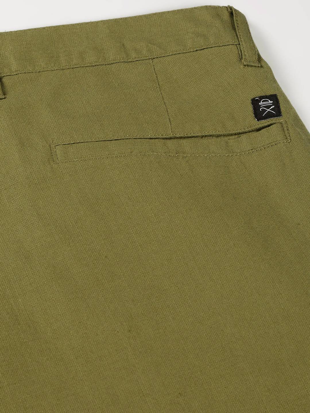 Thomas Scott Men Smart Linen Cotton Pleated Chino Trouser