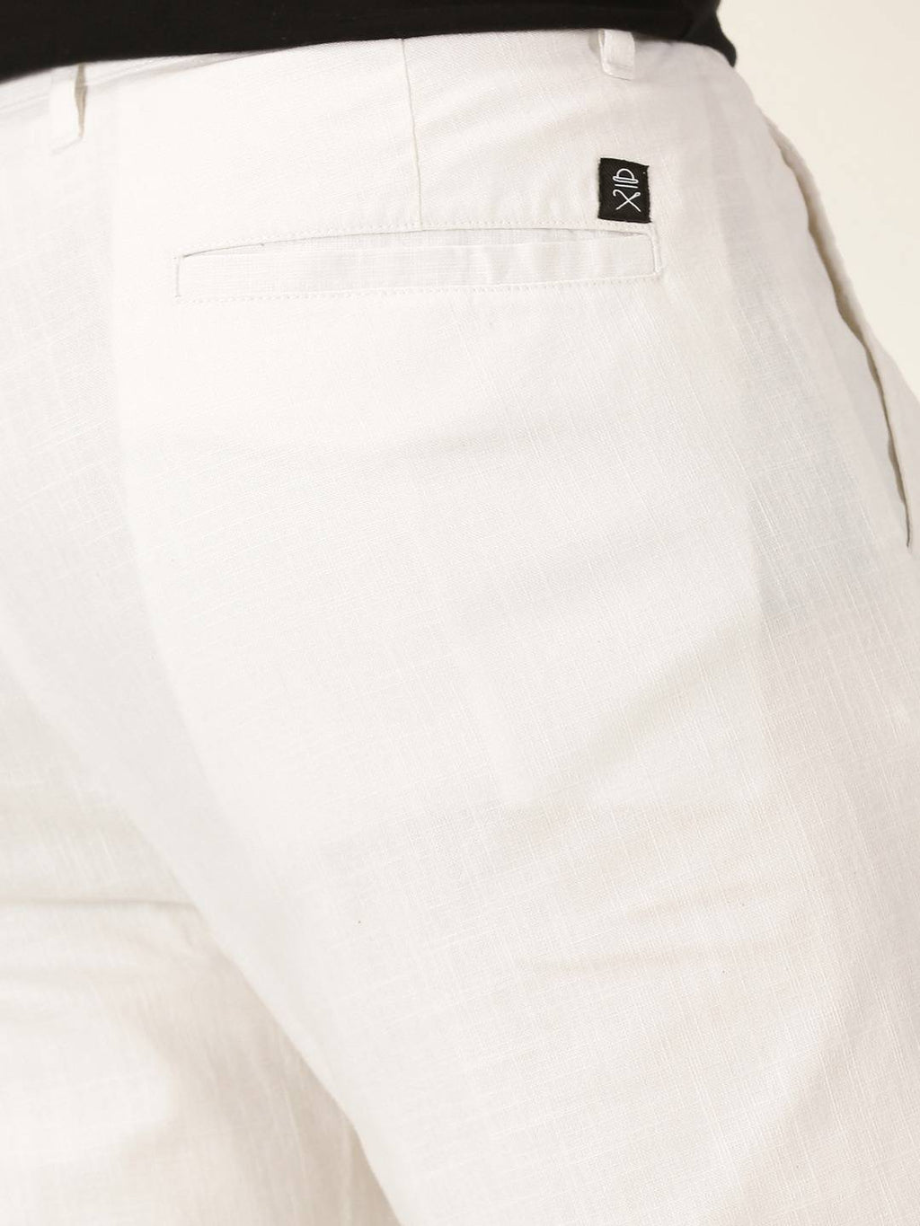 Thomas Scott Men Smart Pleated Linen Cotton Chinos Trousers