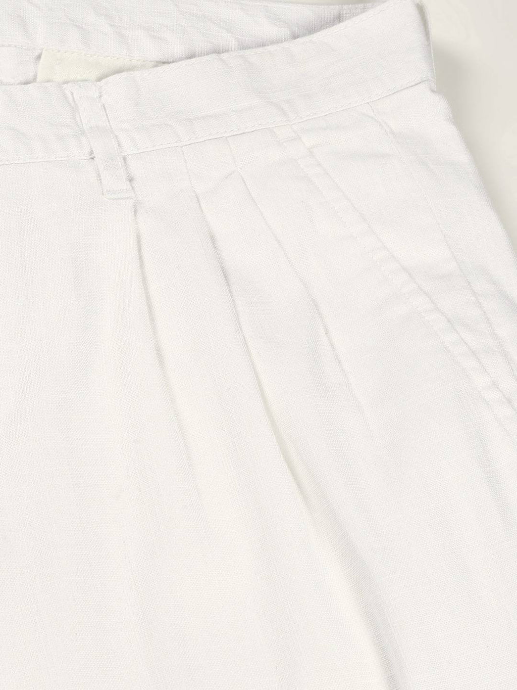 Thomas Scott Men Smart Pleated Linen Cotton Chinos Trousers