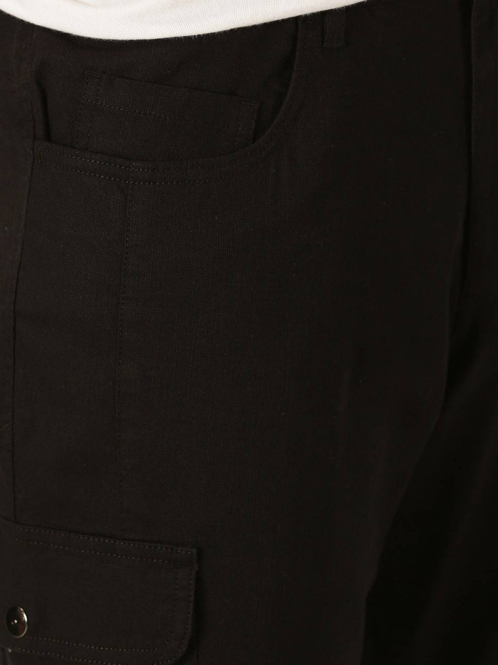Thomas Scott Men Smart Slim Fit Linen Cotton Cargos Trousers