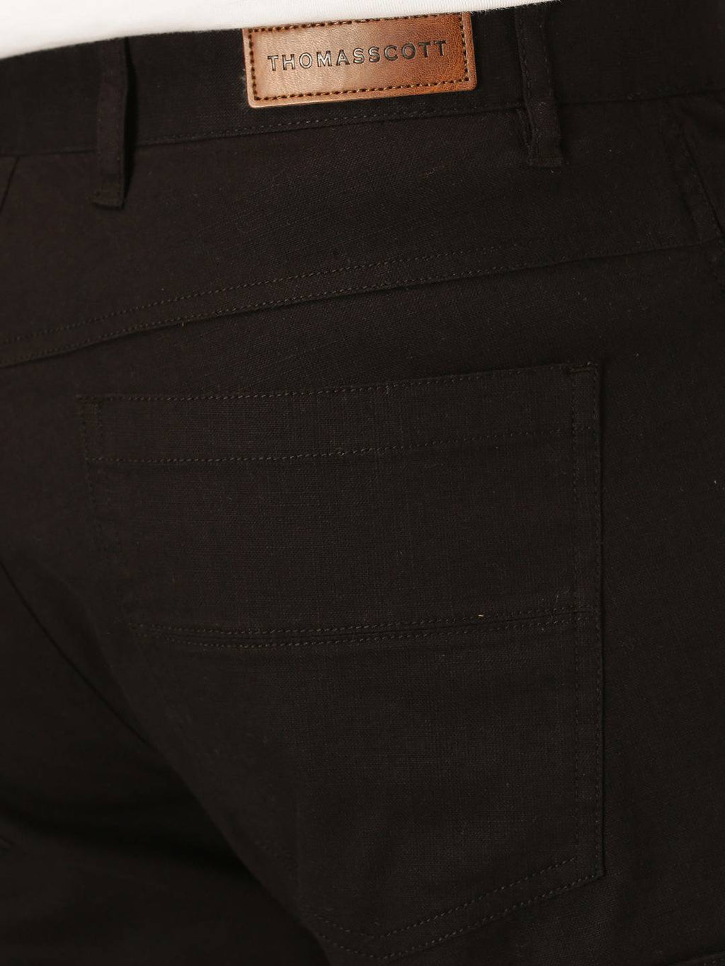 Thomas Scott Men Smart Slim Fit Linen Cotton Cargos Trousers