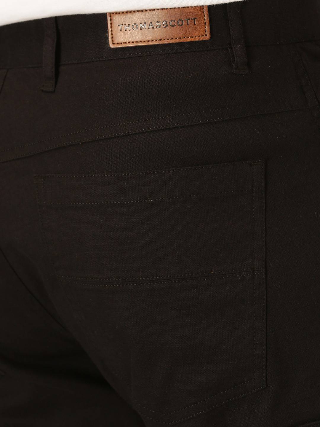 Thomas Scott Men Smart Slim Fit Linen Cotton Cargos Trousers