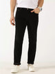 Black Mid-Rise Smart Fit Corduroy Chinos Trouser For Men