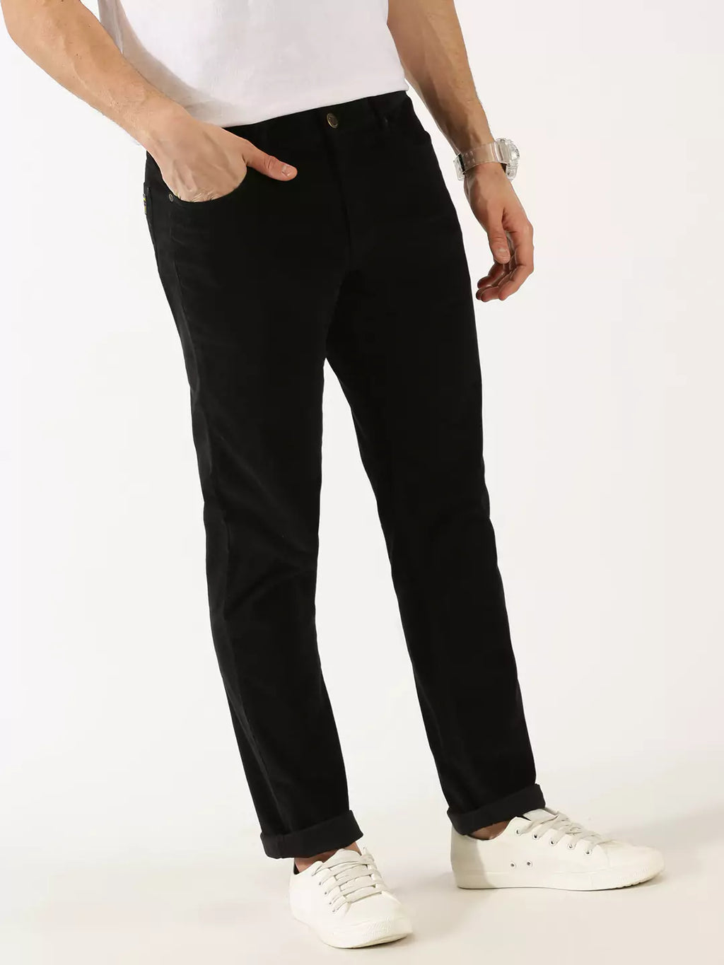 Thomas Scott Men Slim Fit Corduroy Chinos Trousers