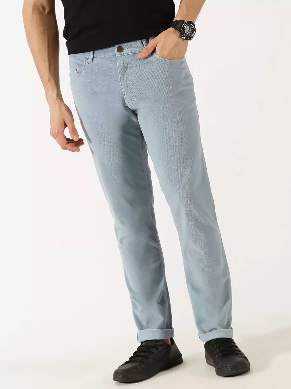 Thomas Scott Men Slim Fit Corduroy Chinos Trousers