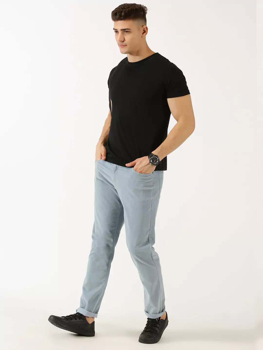 Thomas Scott Men Slim Fit Corduroy Chinos Trousers