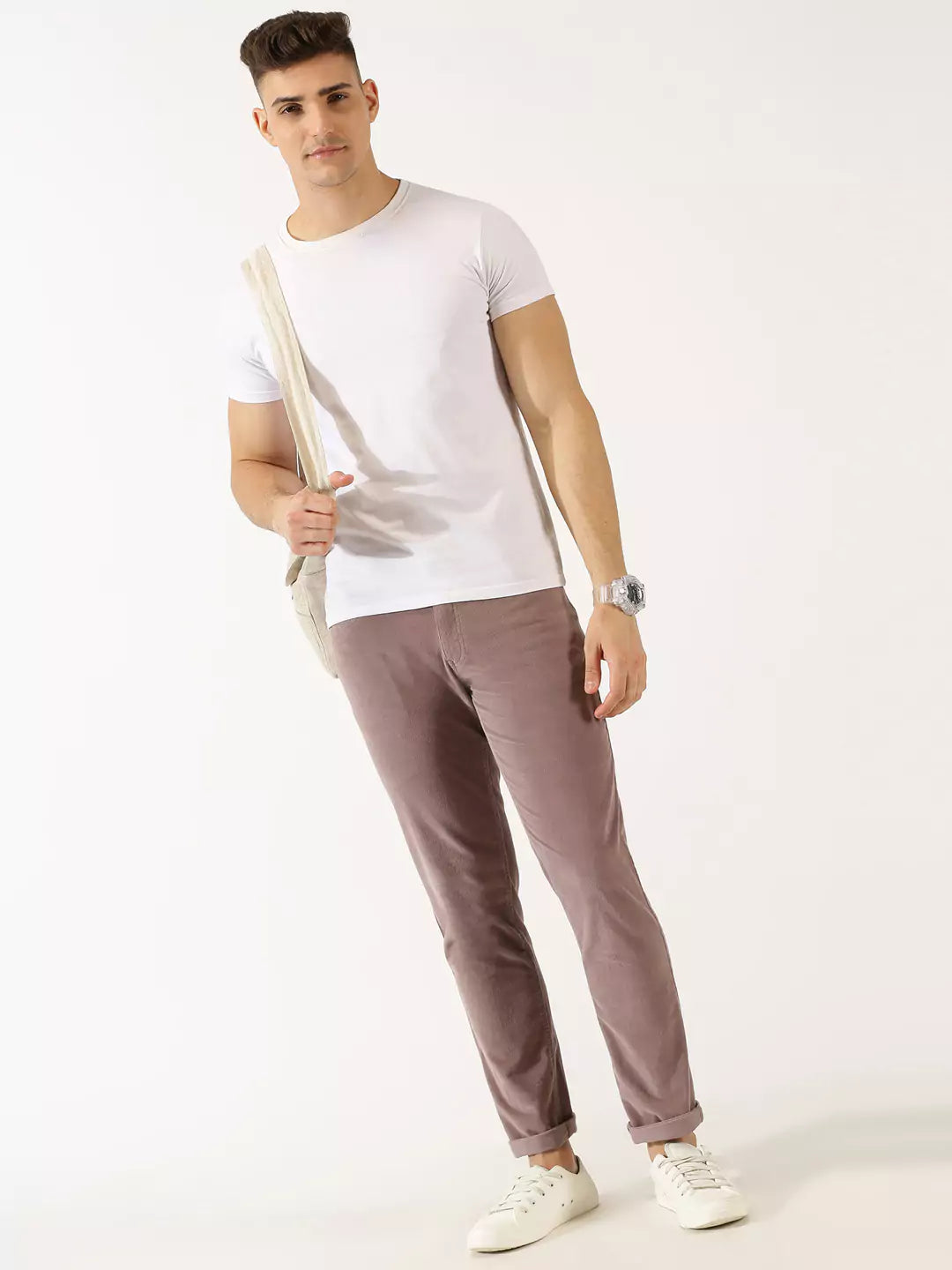 Thomas Scott Men Smart Corduroy Chinos Trousers