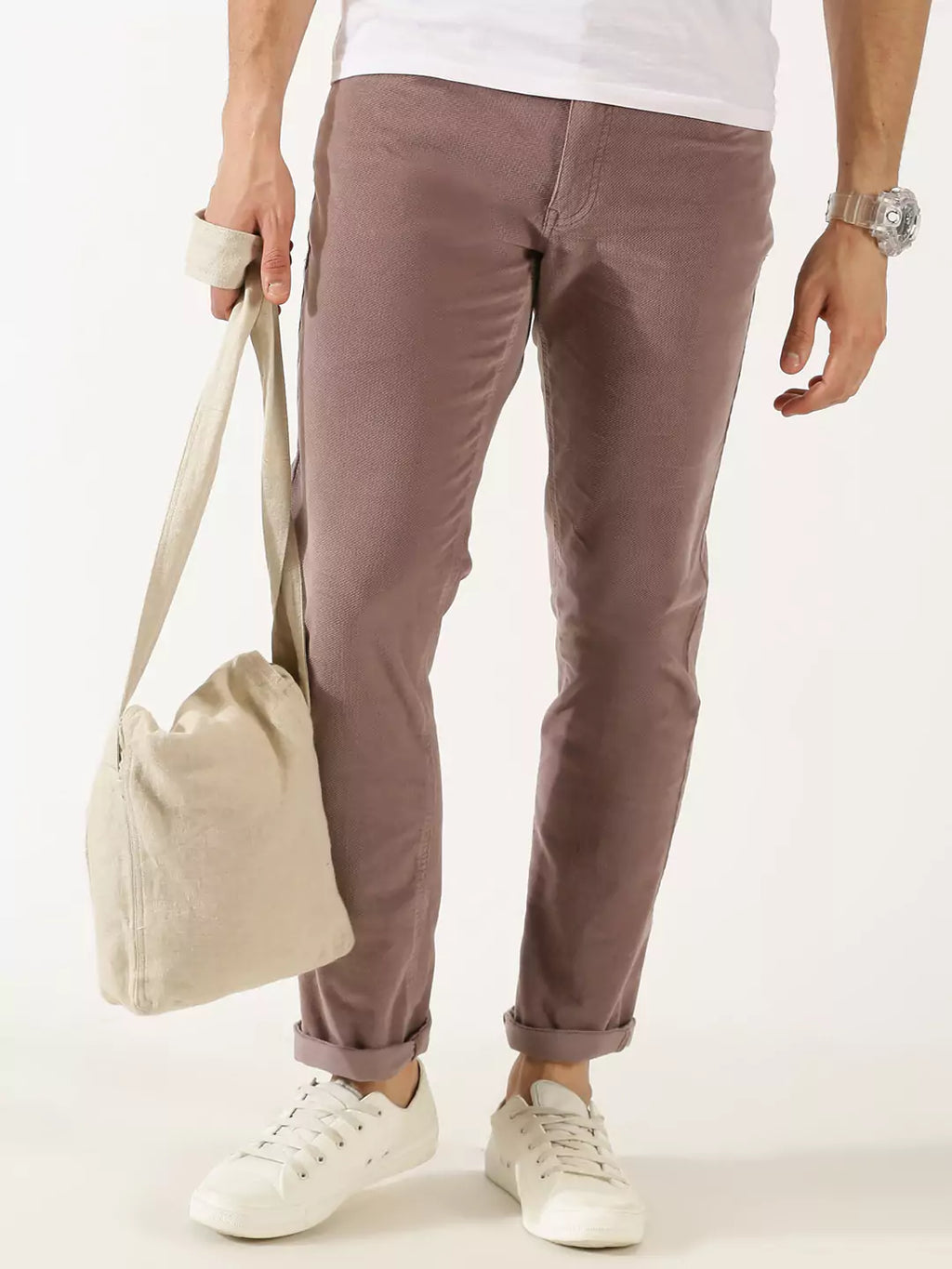 Thomas Scott Men Smart Corduroy Chinos Trousers