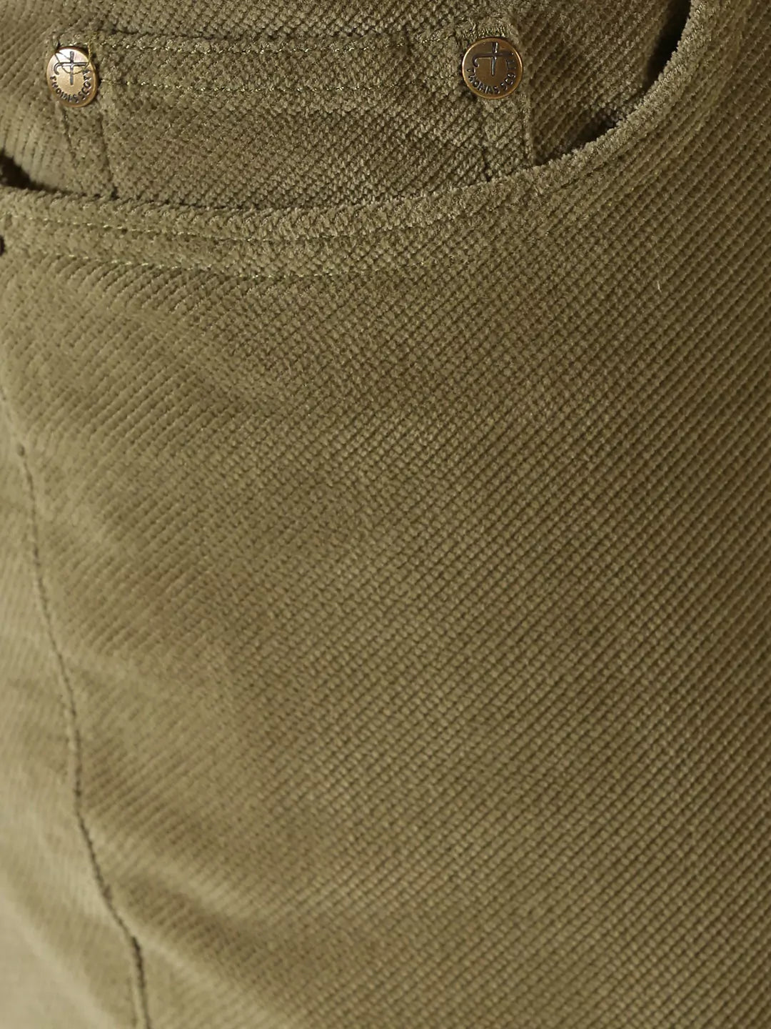 Thomas Scott Men Mid-Rise Smart Fit Corduroy Chinos Trousers